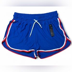 LA12ST Retro Dolphin Hem Athletic Shorts - Royal Blue - S/M